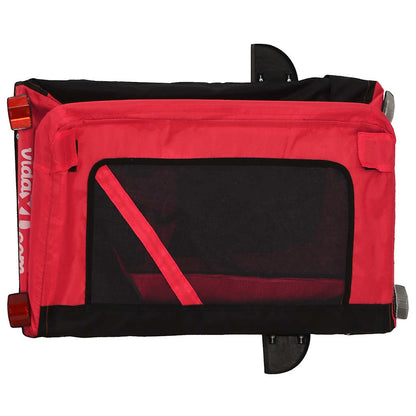 Pet Bike Trailer Red and Black Oxford Fabric and Iron