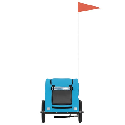 Pet Bike Trailer Blue Oxford Fabric and Iron