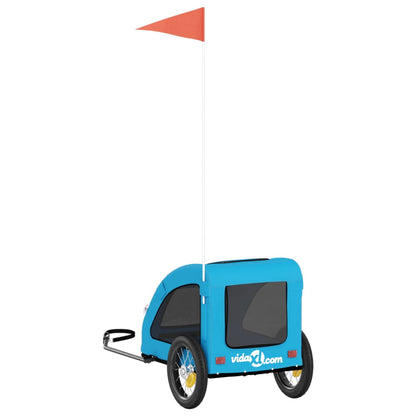 Pet Bike Trailer Blue Oxford Fabric and Iron