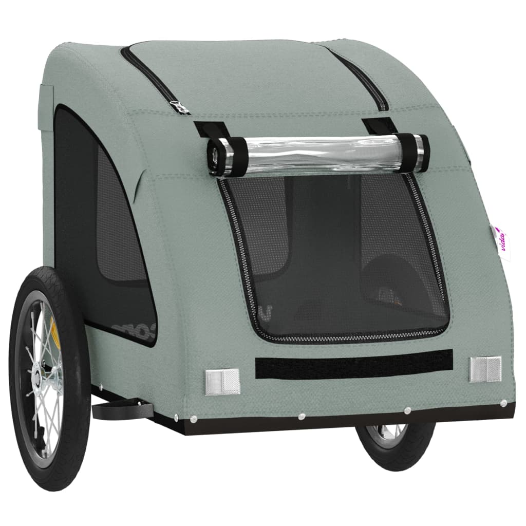 Pet Bike Trailer Grey Oxford Fabric and Iron