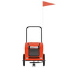 Pet Bike Trailer Orange and Grey Oxford Fabric and Iron