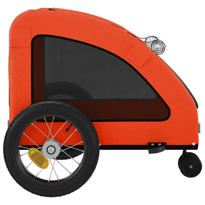 Pet Bike Trailer Orange and Grey Oxford Fabric and Iron