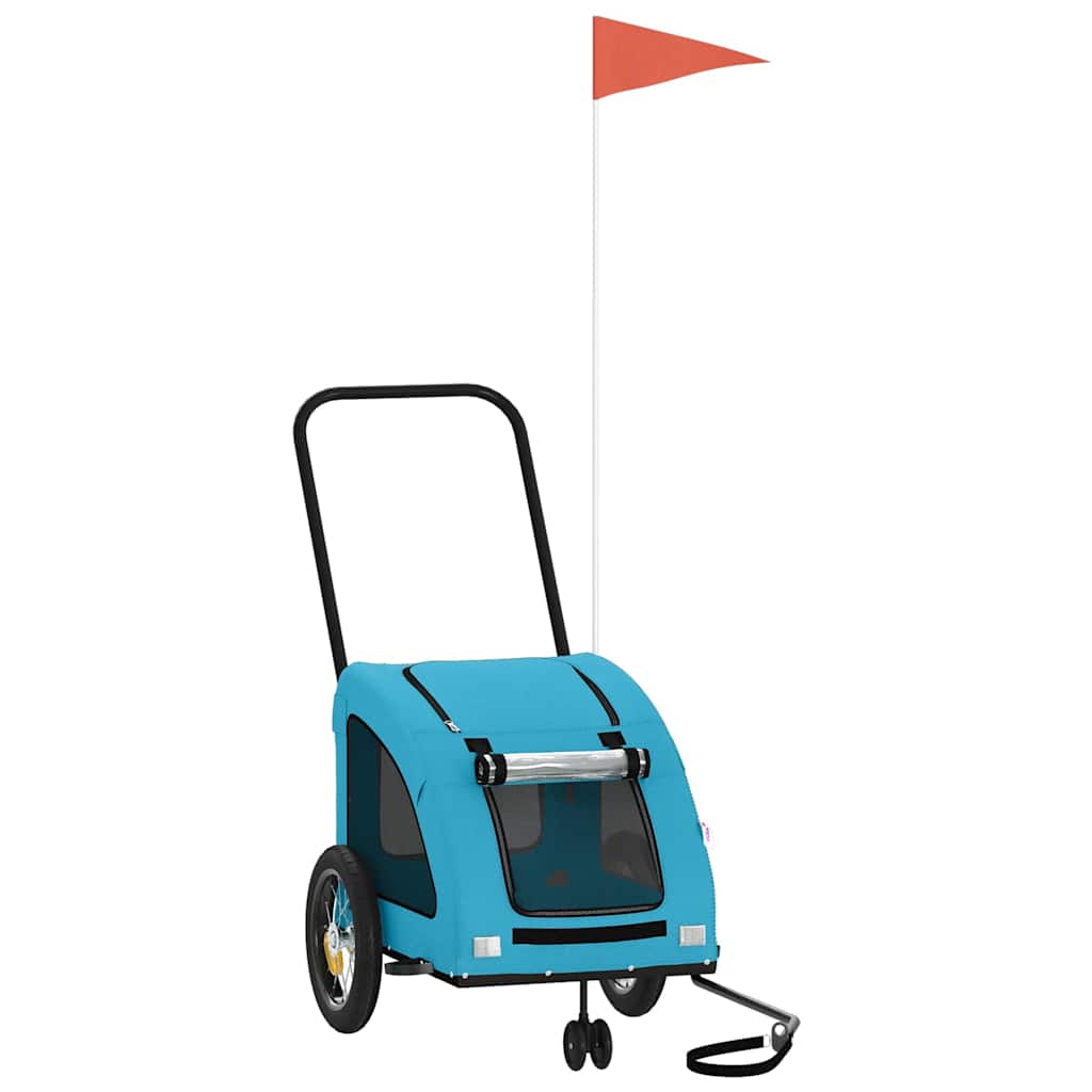 Pet Bike Trailer Blue Oxford Fabric and Iron
