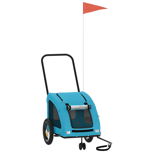 Pet Bike Trailer Blue Oxford Fabric and Iron