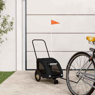 Pet Bike Trailer Black Oxford Fabric and Iron