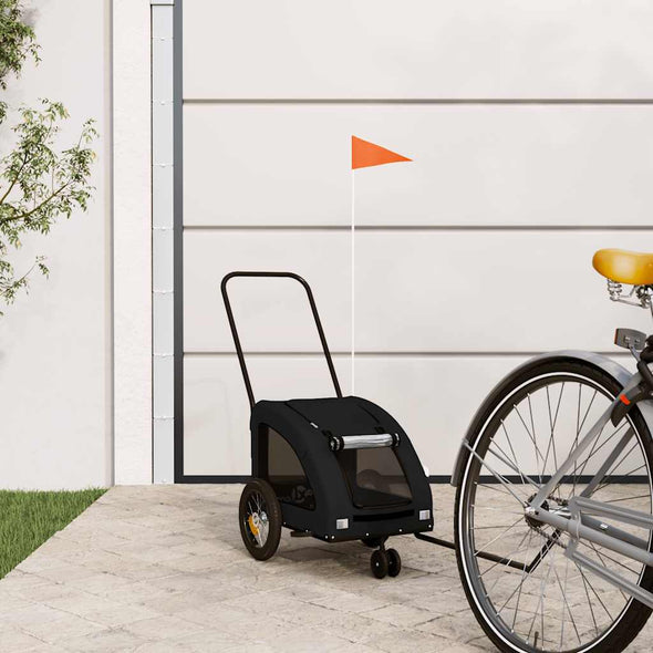 Pet Bike Trailer Black Oxford Fabric and Iron