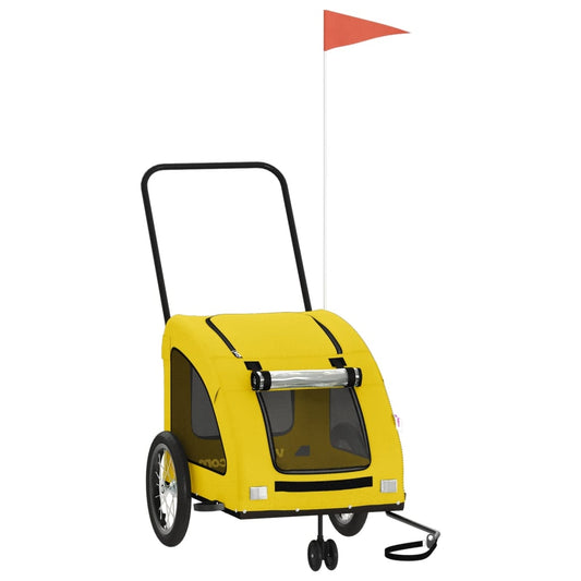Pet Bike Trailer Yellow Oxford Fabric and Iron