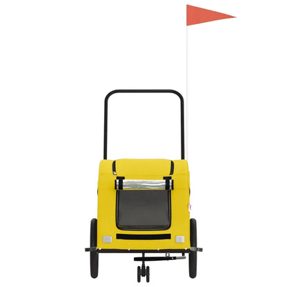 Pet Bike Trailer Yellow Oxford Fabric and Iron