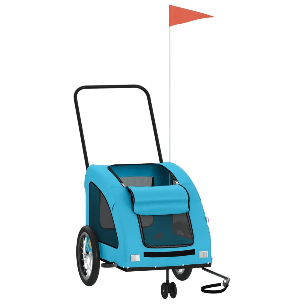 Pet Bike Trailer Blue Oxford Fabric and Iron