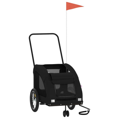Pet Bike Trailer Black Oxford Fabric and Iron