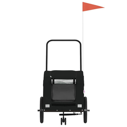 Pet Bike Trailer Black Oxford Fabric and Iron