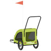 Pet Bike Trailer Green Oxford Fabric and Iron