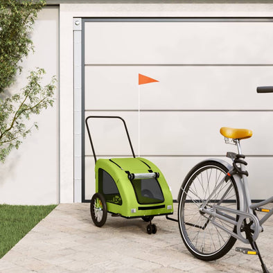 Pet Bike Trailer Green Oxford Fabric and Iron