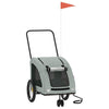 Pet Bike Trailer Grey Oxford Fabric and Iron