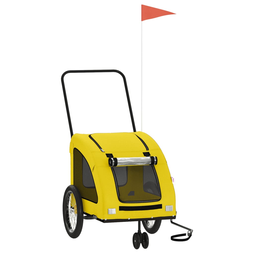 Pet Bike Trailer Yellow Oxford Fabric and Iron