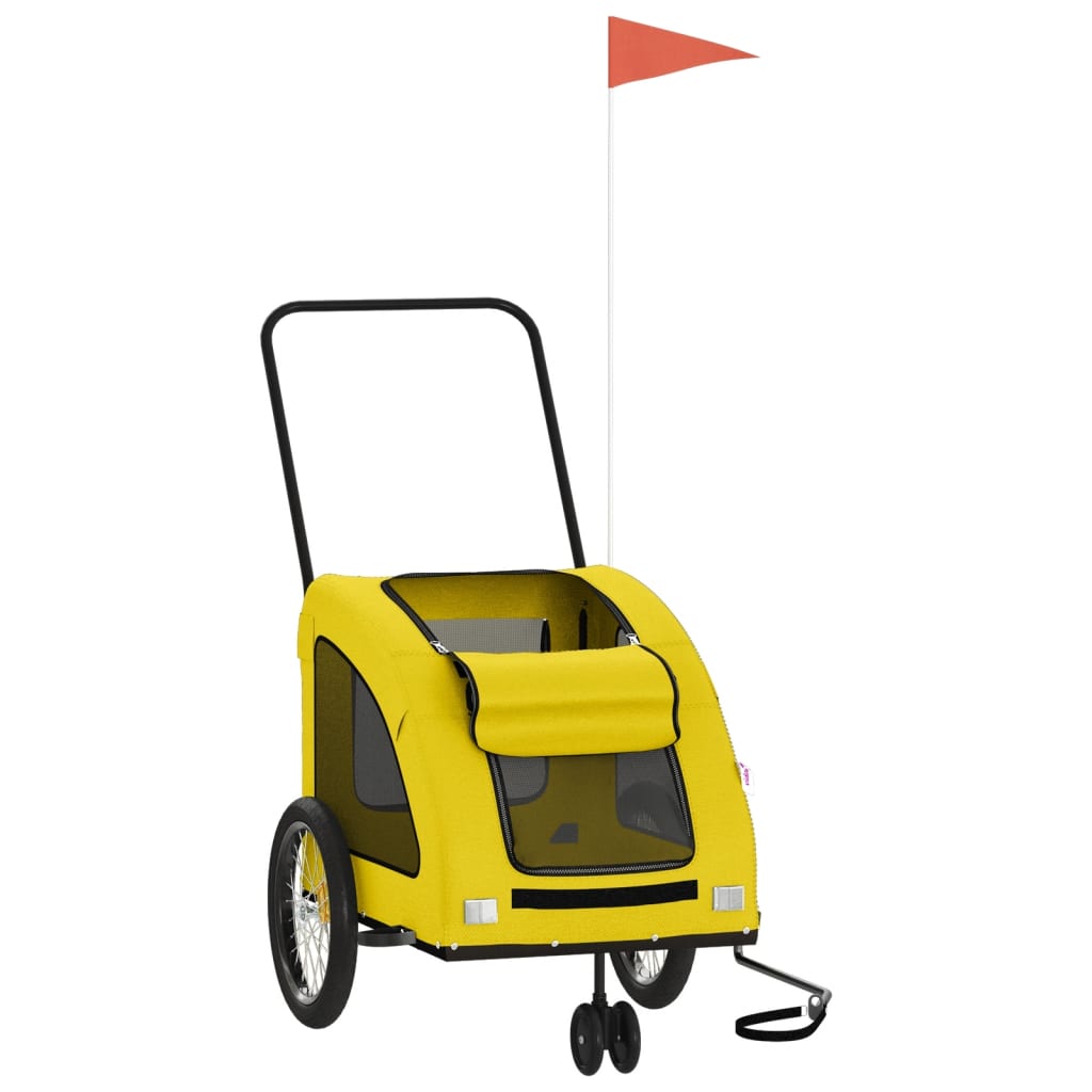 Pet Bike Trailer Yellow Oxford Fabric and Iron