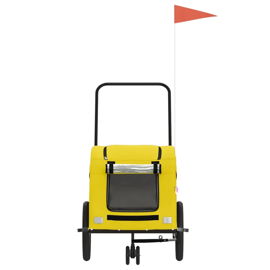 Pet Bike Trailer Yellow Oxford Fabric and Iron