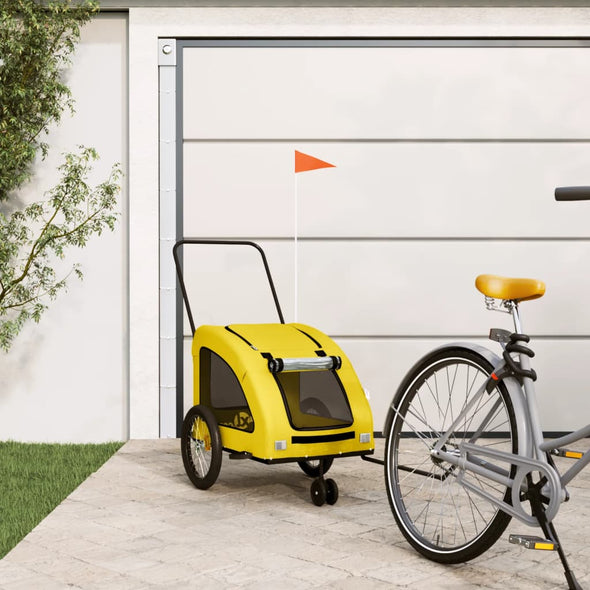 Pet Bike Trailer Yellow Oxford Fabric and Iron