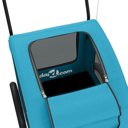 Pet Bike Trailer Blue Oxford Fabric and Iron