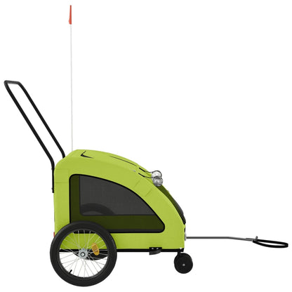 Pet Bike Trailer Green Oxford Fabric and Iron