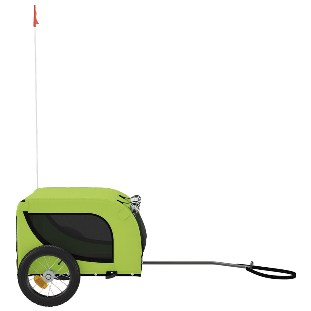 Pet Bike Trailer Green and Black Oxford Fabric and Iron