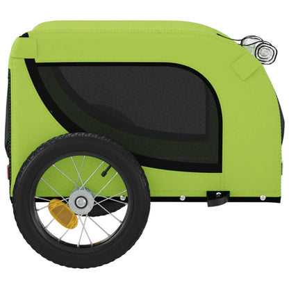 Pet Bike Trailer Green and Black Oxford Fabric and Iron