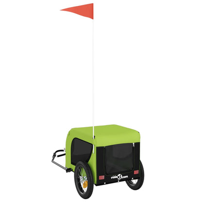 Pet Bike Trailer Green and Black Oxford Fabric and Iron