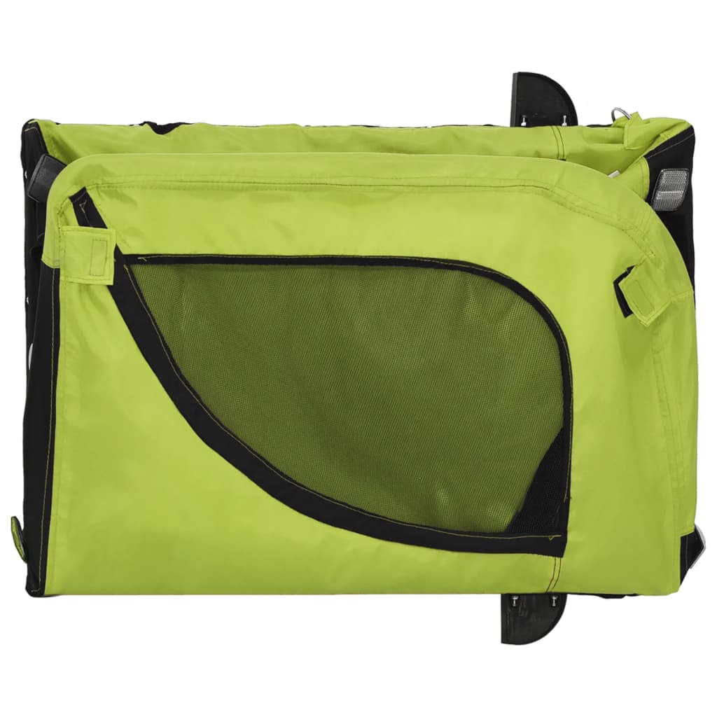 Pet Bike Trailer Green and Black Oxford Fabric and Iron
