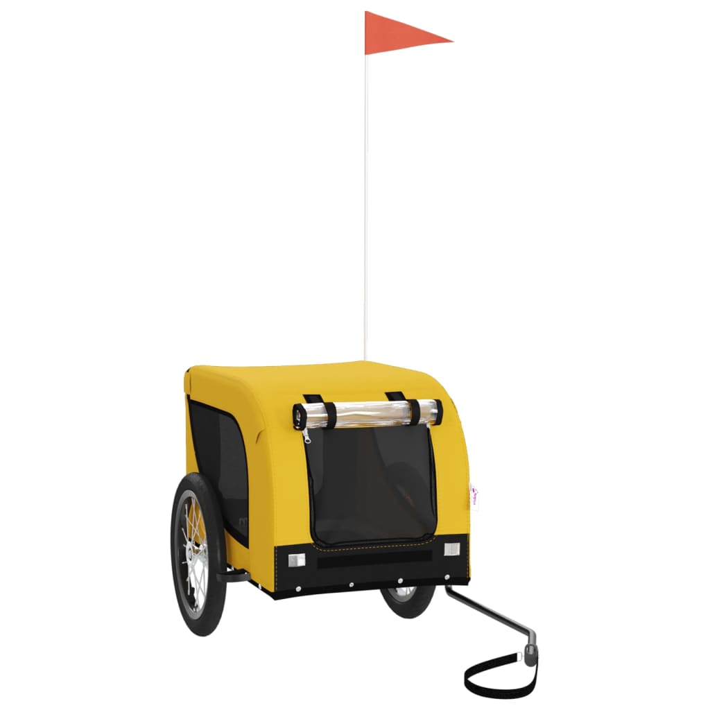 Pet Bike Trailer | Yellow and Black | Oxford Fabric, Iron, PVC