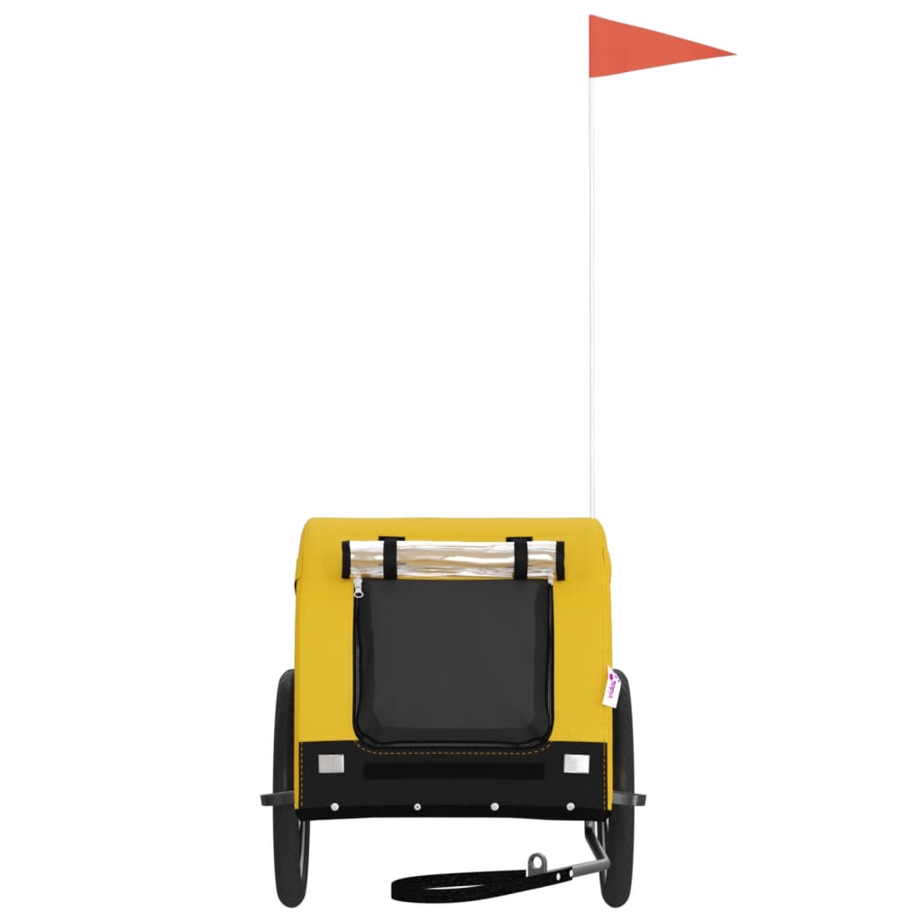 Pet Bike Trailer | Yellow and Black | Oxford Fabric, Iron, PVC