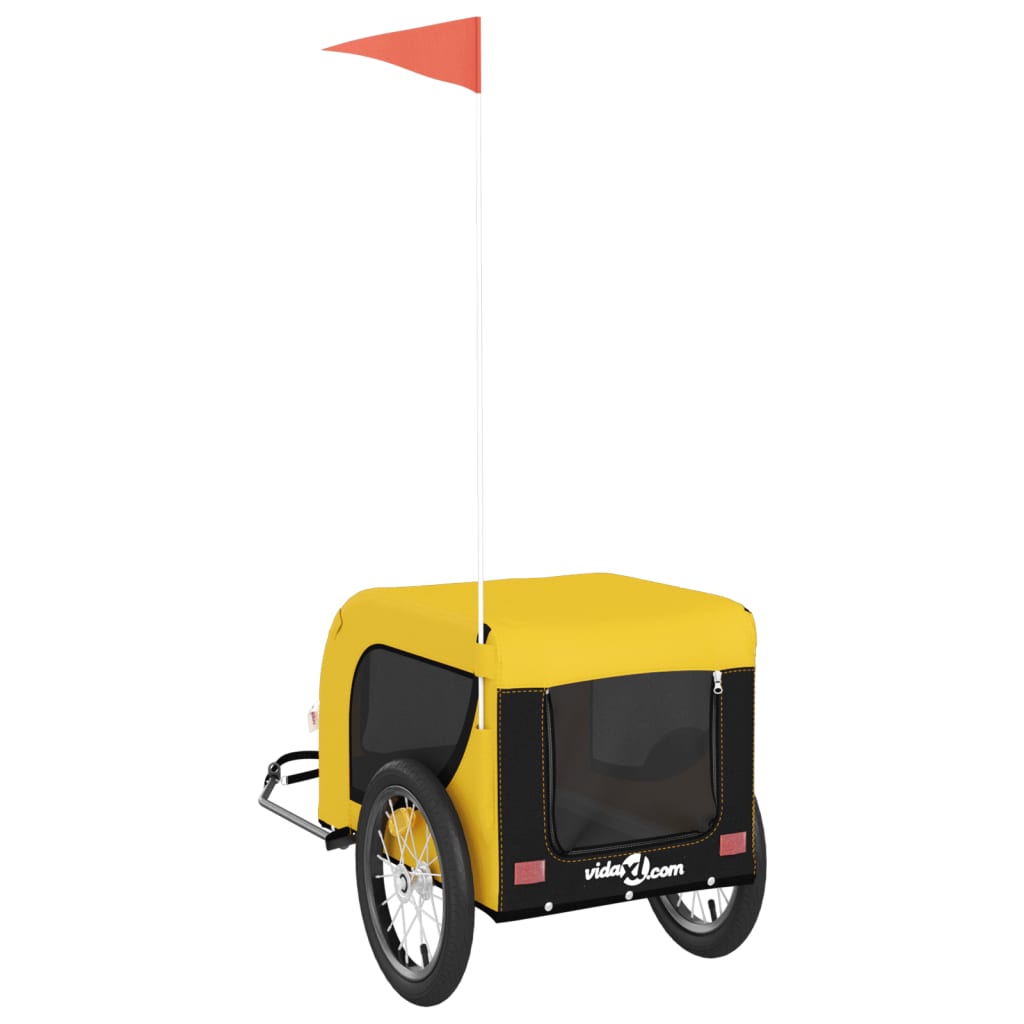 Pet Bike Trailer | Yellow and Black | Oxford Fabric, Iron, PVC