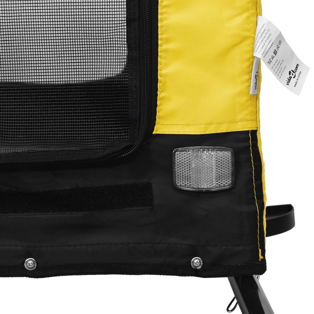 Pet Bike Trailer | Yellow and Black | Oxford Fabric, Iron, PVC