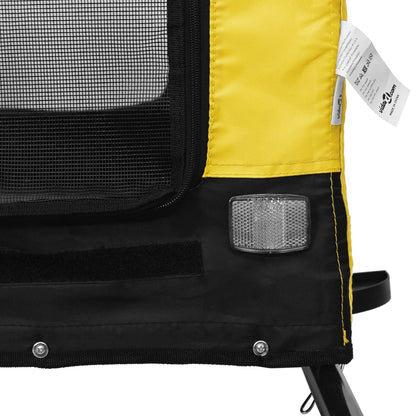 Pet Bike Trailer | Yellow and Black | Oxford Fabric, Iron, PVC