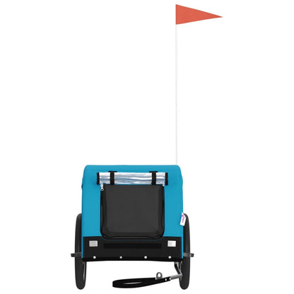 Pet Bike Trailer Blue and Black Oxford Fabric and Iron