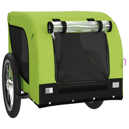 Pet Bike Trailer Green and Black Oxford Fabric and Iron