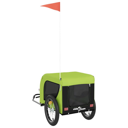 Pet Bike Trailer Green and Black Oxford Fabric and Iron