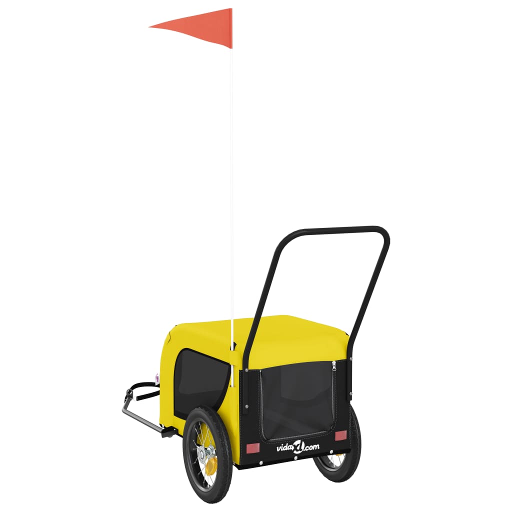 Pet Bike Trailer | Yellow and Black | Oxford fabric, iron, PVC | Small