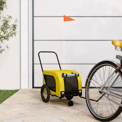Pet Bike Trailer | Yellow and Black | Oxford fabric, iron, PVC | Small