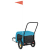 Pet Bike Trailer Blue and Black Oxford Fabric and Iron