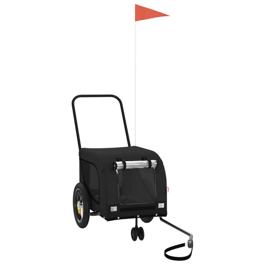 Pet Bike Trailer Black Oxford Fabric and Iron