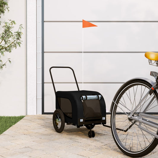 Pet Bike Trailer Black Oxford Fabric and Iron