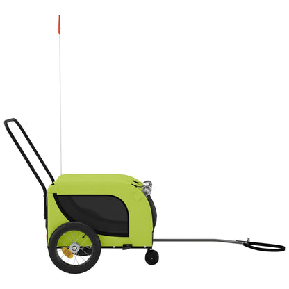 Pet Bike Trailer Green and Black Oxford Fabric and Iron