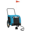 Pet Bike Trailer Blue and Black Oxford Fabric and Iron