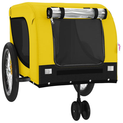 Pet Bike Trailer | Yellow and black | Oxford fabric, iron, PVC | Compact