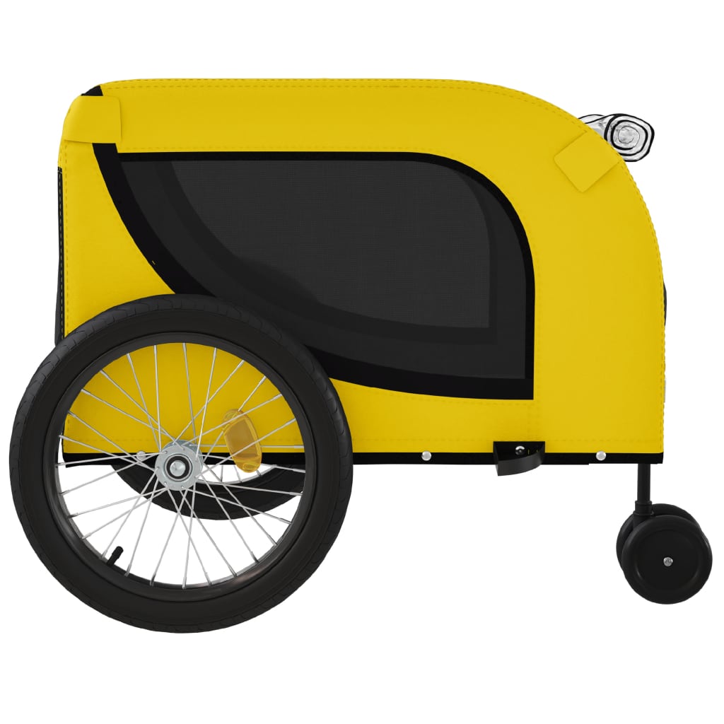 Pet Bike Trailer | Yellow and black | Oxford fabric, iron, PVC | Compact
