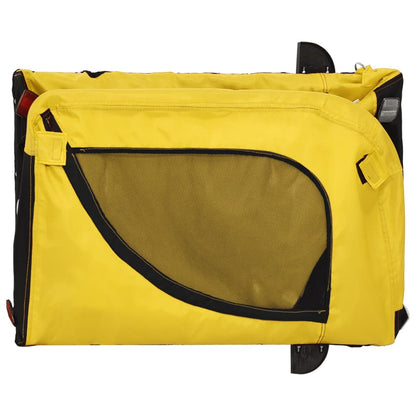 Pet Bike Trailer | Yellow and black | Oxford fabric, iron, PVC | Compact