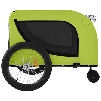 Pet Bike Trailer Green and Black Oxford Fabric and Iron
