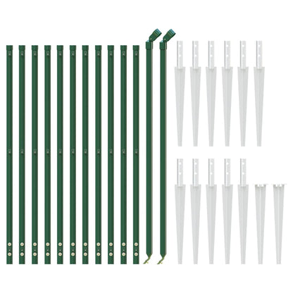 Chain Link Fence with Spike Anchors Green 1x25 m