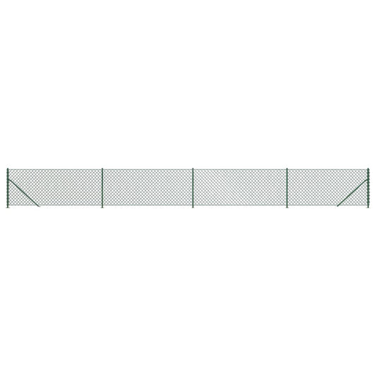 Chain Link Fence with Flange Green 0.8x10 m