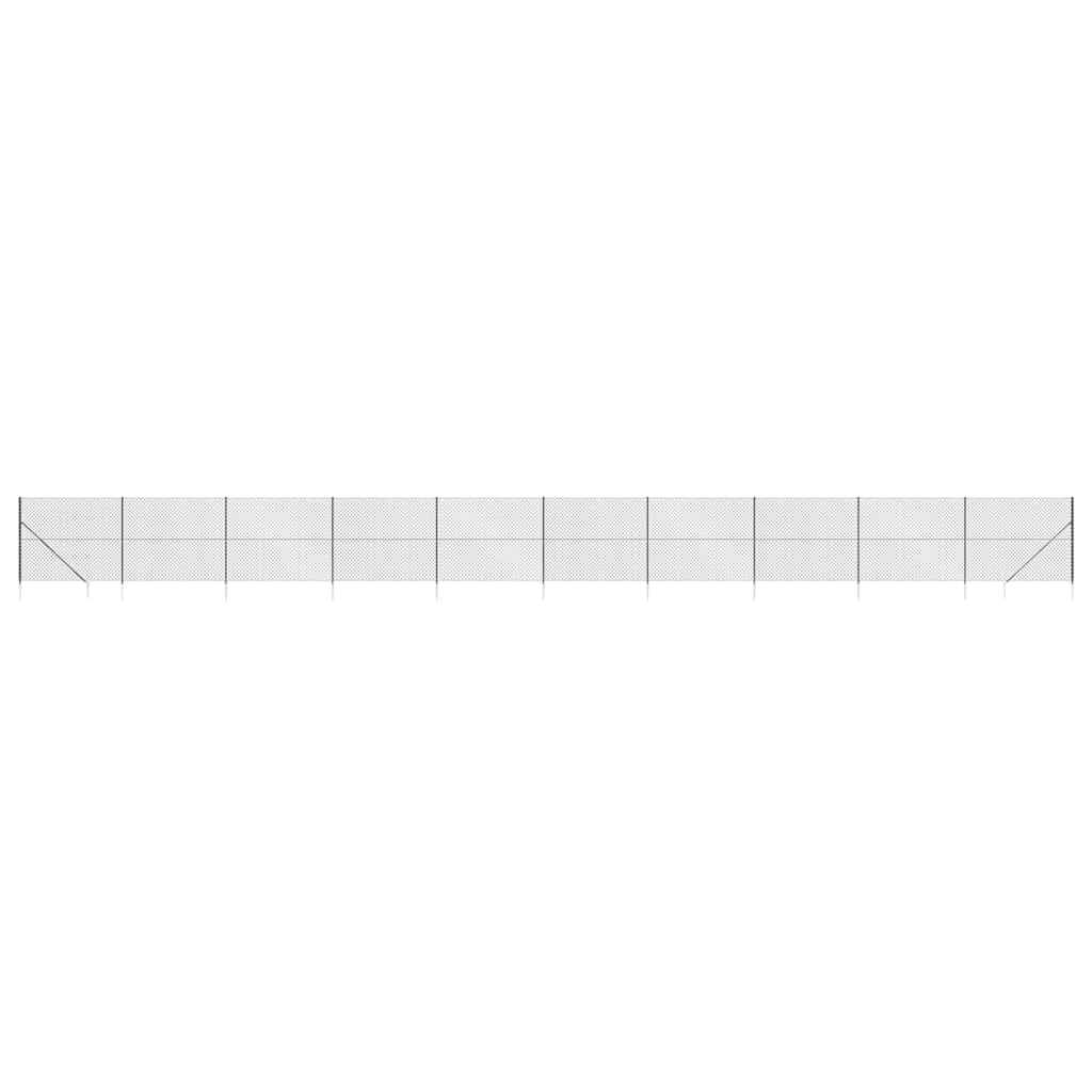 Chain Link Fence with Spike Anchors Anthracite 2.2x25 m